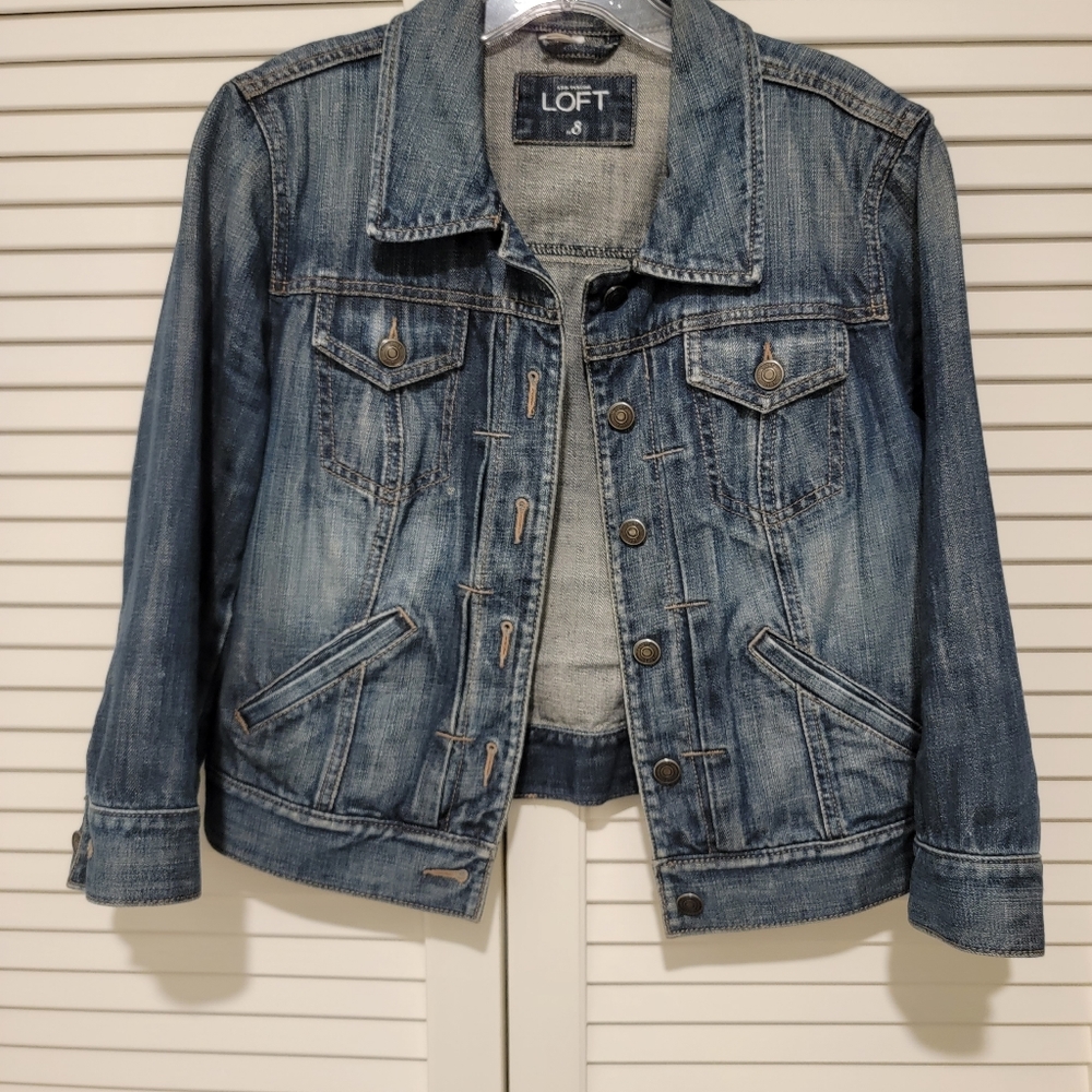 cropped 3/4 sleeve stretchy denim jacket